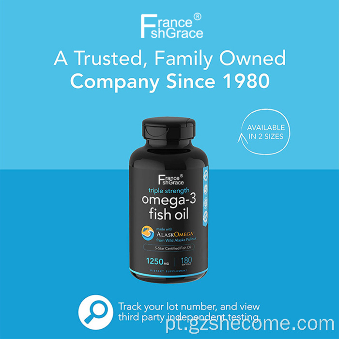 Omega Softgels Health Health Omega3 Supplemento de óleo de peixe